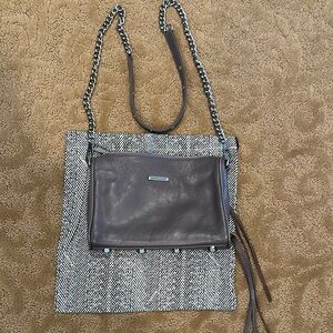 Jessica Mikhoff zip grey leather convertible bag